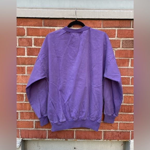 Vintage 90s Quality Goods Faded Cuffed Crewneck Sweatshirt Size Large purple - Picture 6 of 6